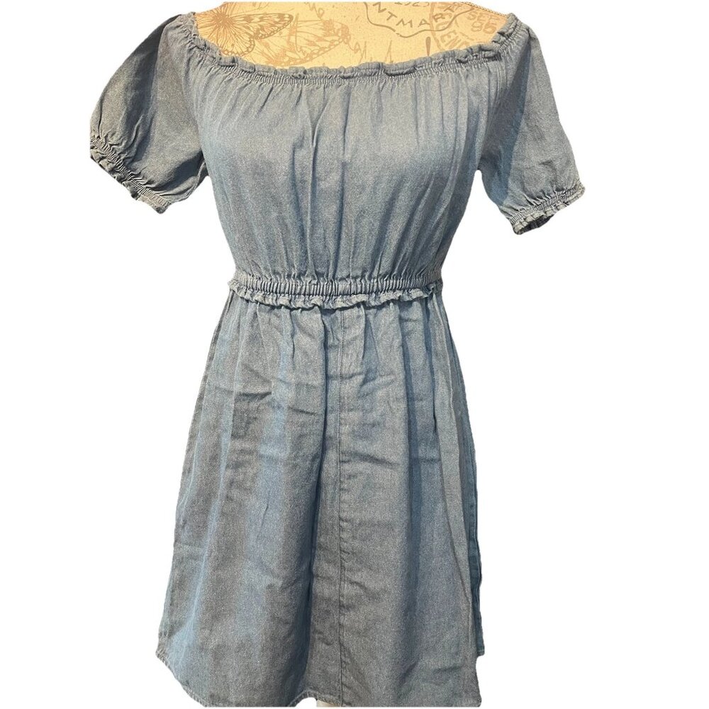 Miss Selfridge NWT UK 10 EUR 38 Blue Denim Bandeau Dress